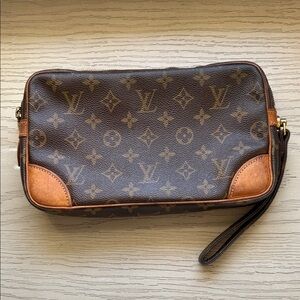Louis Vuitton Monogram Toiletry Bag in Brown and Tan